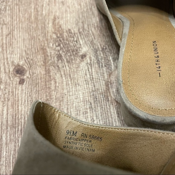 14th & Union Hayzel Suede Block Heel Mule Mushroom Size 9.5 - Picture 6 of 6